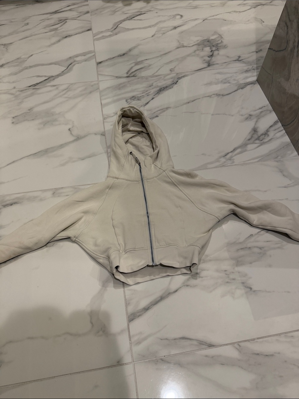 lululemon athletica Cream Cropped Zip Hoodie